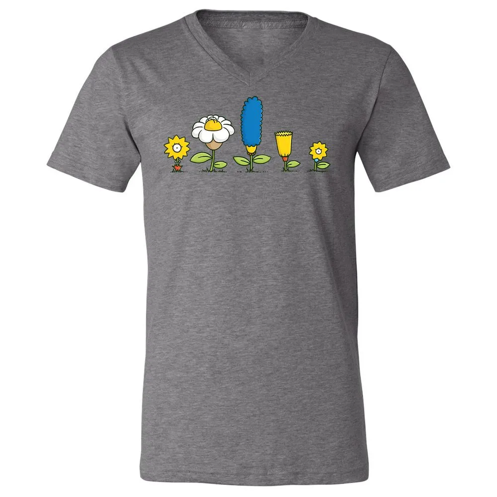 Unisex V-Neck T-Shirt - 4LPBL9XQ - Deep Heather - 13