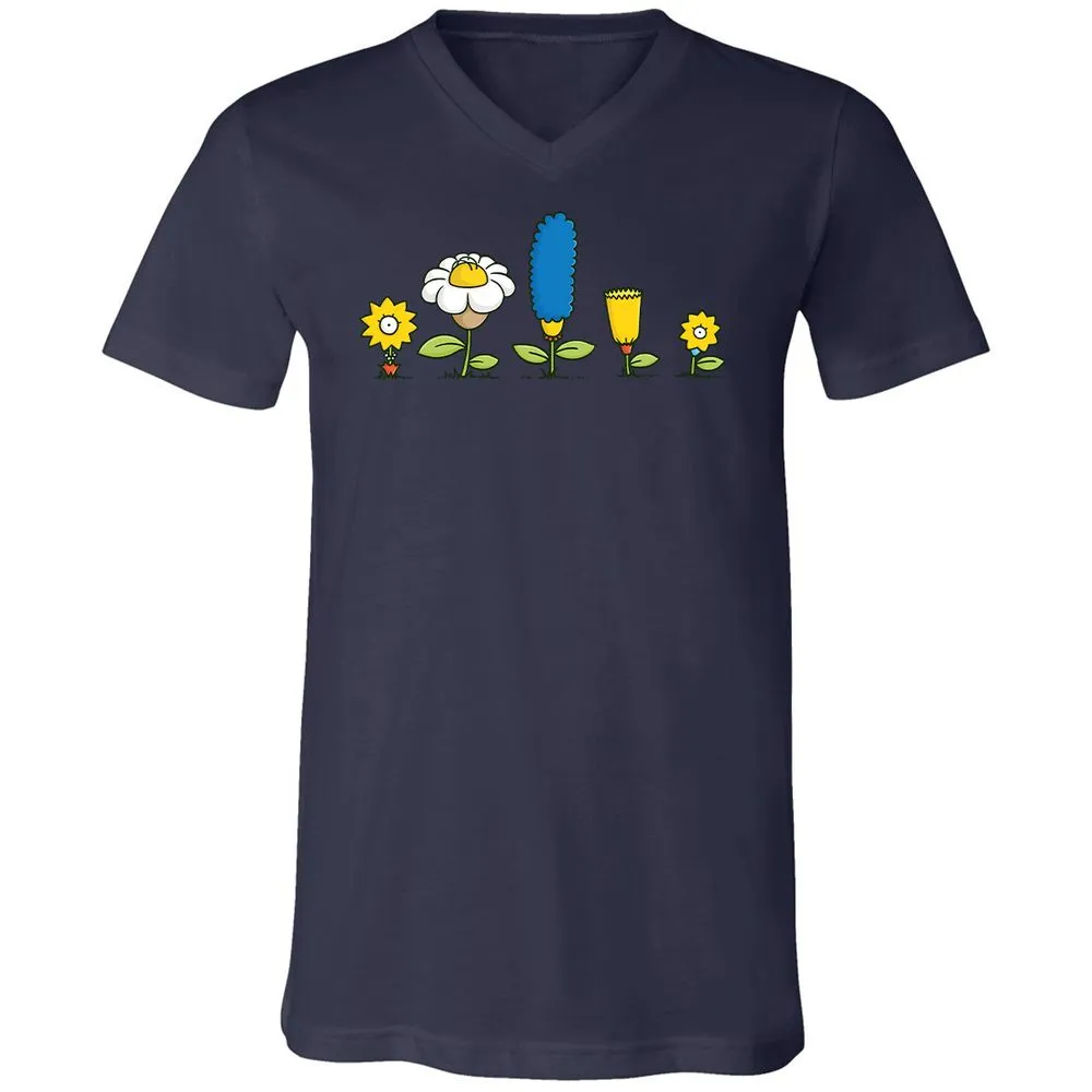 Unisex V-Neck T-Shirt - 4LPBL9XQ - Navy - 9