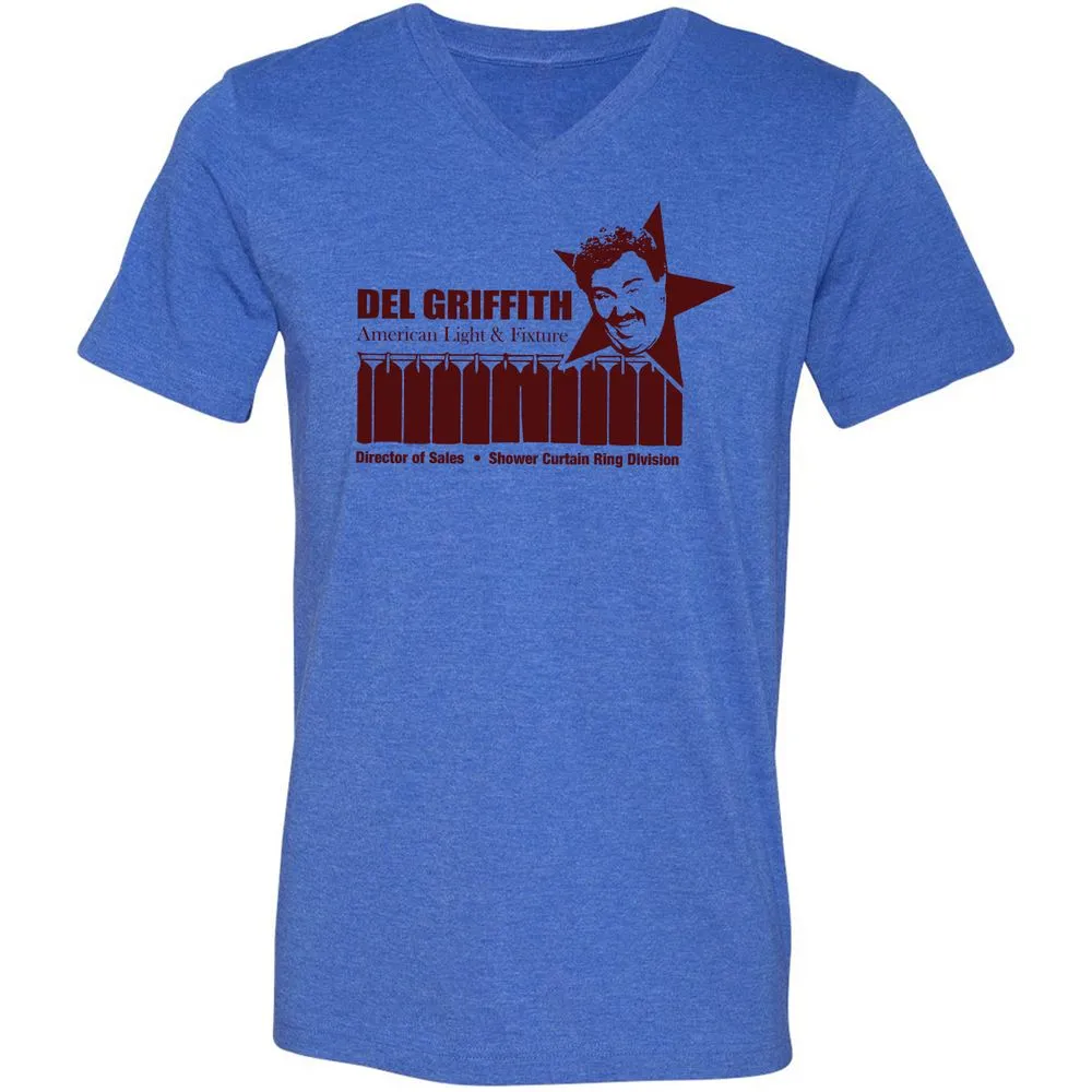 Unisex V-Neck T-Shirt - P96A8FZD - Heather True Royal - 14