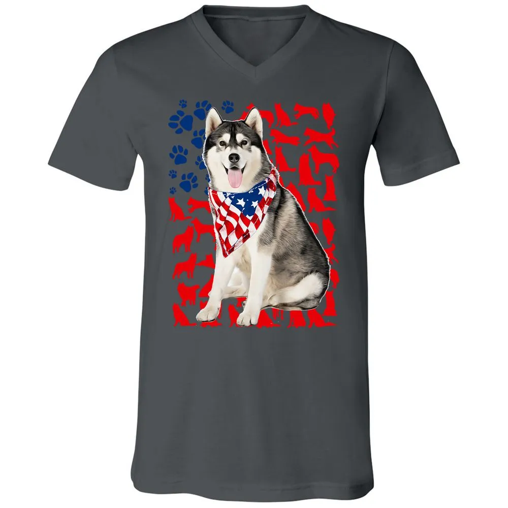 Unisex V-Neck T-Shirt - 7WALB3SP - Asphalt - 12