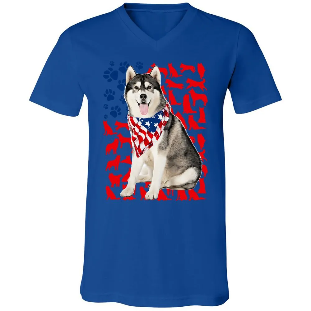 Unisex V-Neck T-Shirt - 7WALB3SP - True Royal - 4