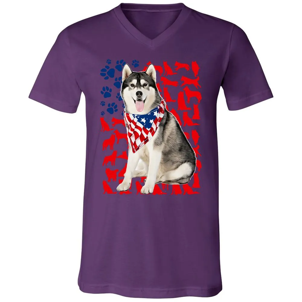 Unisex V-Neck T-Shirt - 7WALB3SP - Team Purple - 2