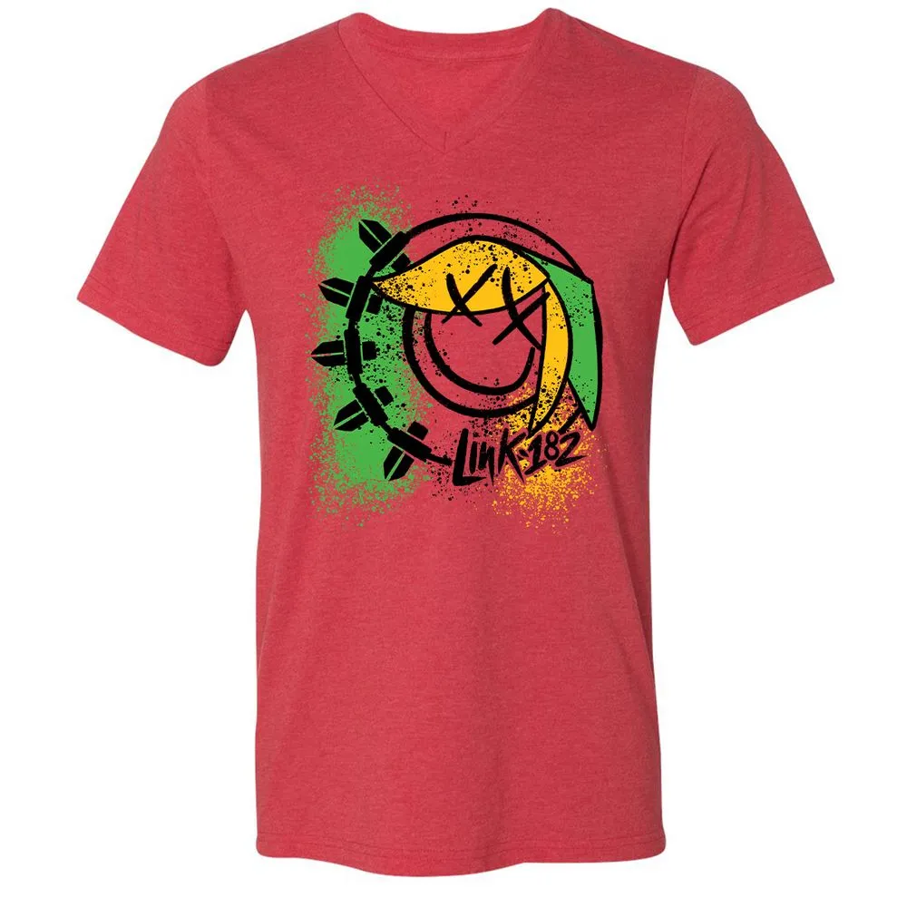 Unisex V-Neck T-Shirt - MLJNNR36 - Heather Red - 5