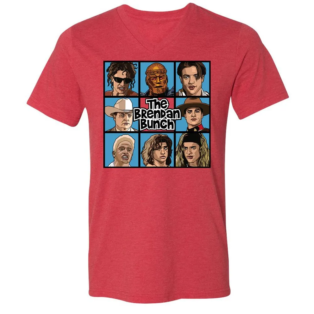 Unisex V-Neck T-Shirt - 3VPPFP18 - Heather Red - 5