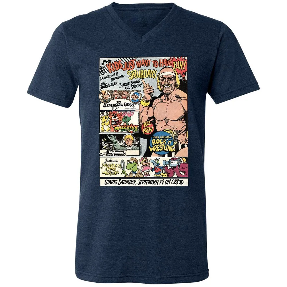 Unisex V-Neck T-Shirt - GLBKZBC8 - Heather Navy - 15