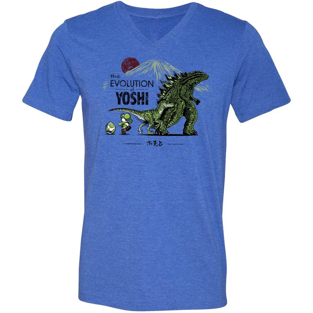 Unisex V-Neck T-Shirt - RJA3TYZT - Heather True Royal - 14