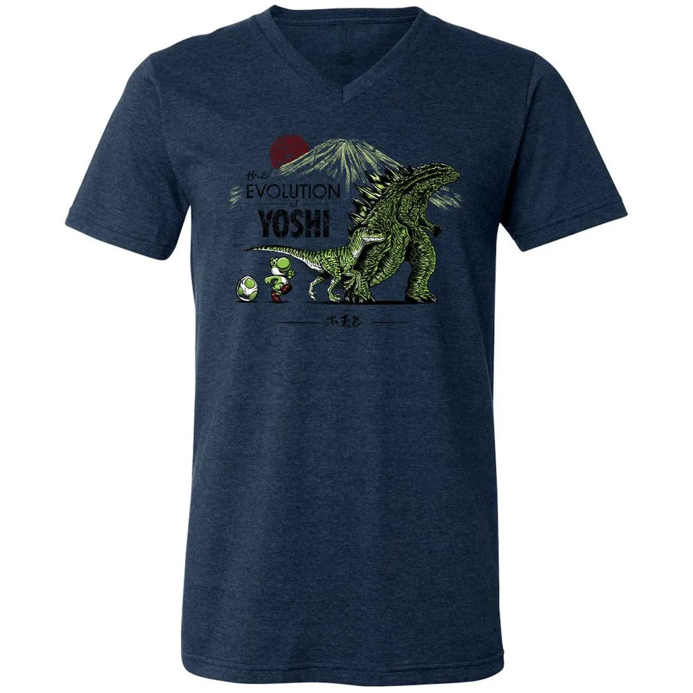 Unisex V-Neck T-Shirt - RJA3TYZT - Heather Navy - 15