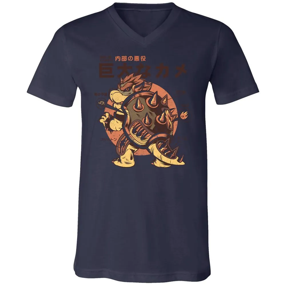 Unisex V-Neck T-Shirt - XJPUBABX - Navy - 9