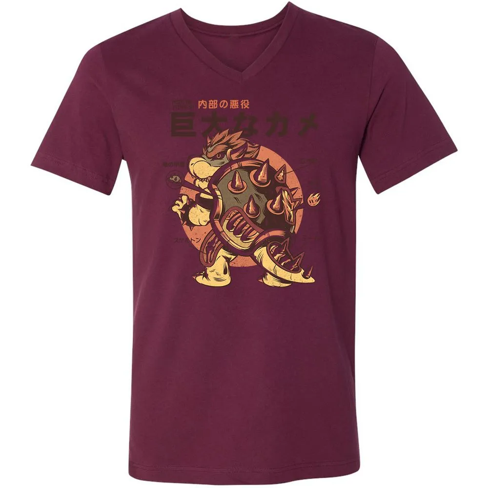 Unisex V-Neck T-Shirt - XJPUBABX - Maroon - 6