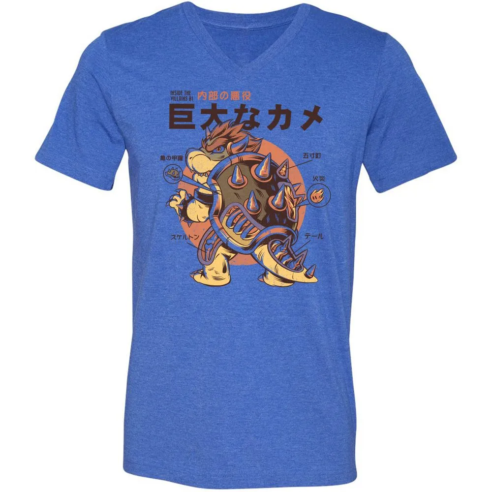 Unisex V-Neck T-Shirt - XJPUBABX - Heather True Royal - 14