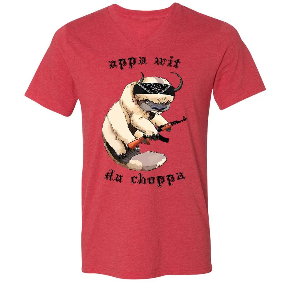 Unisex V-Neck T-Shirt - HJMVTPTS - Heather Red - 5