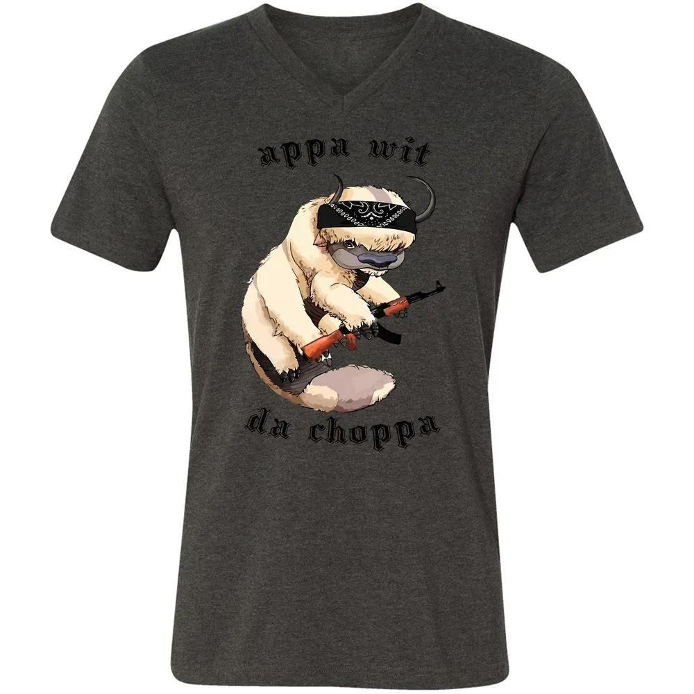 Unisex V-Neck T-Shirt - HJMVTPTS - Dark Grey Heather - 8