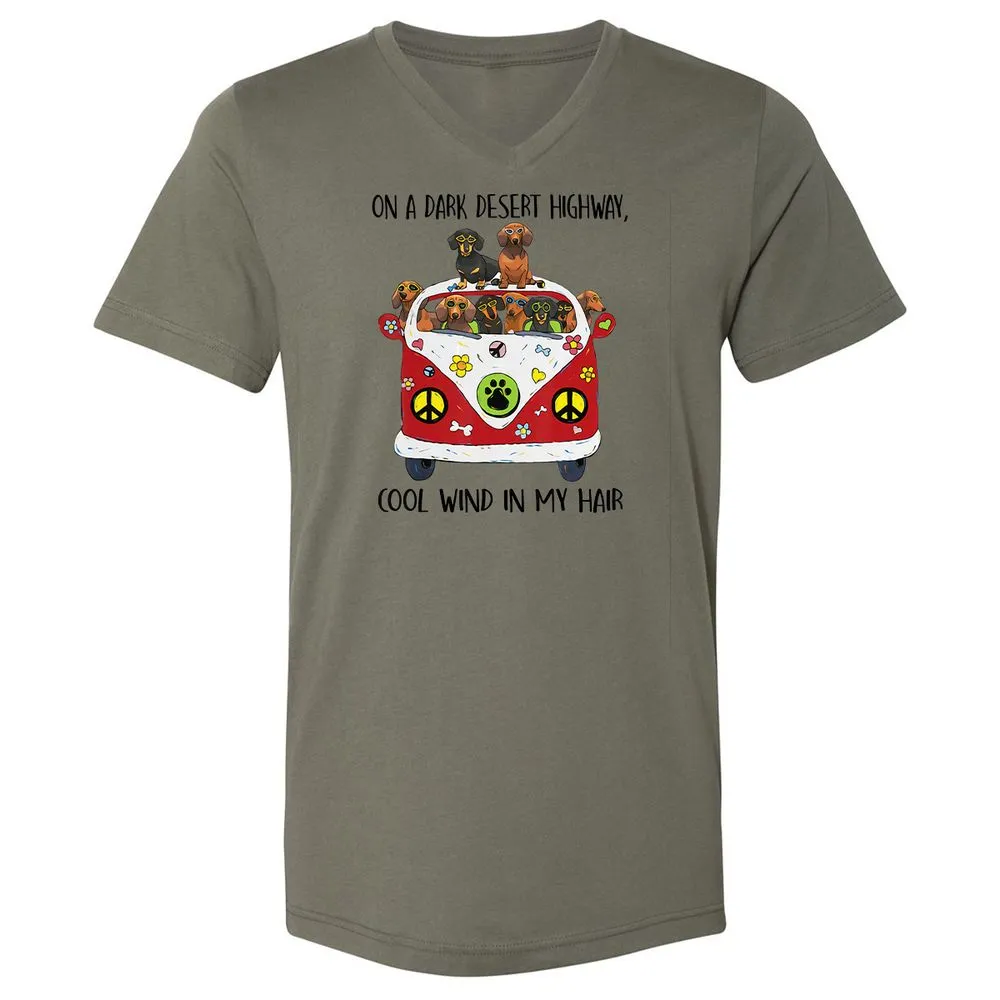 Unisex V-Neck T-Shirt - LYMCD3KC - Military Green - 10