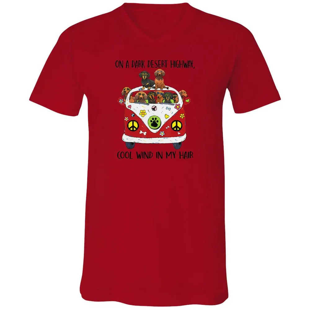 Unisex V-Neck T-Shirt - LYMCD3KC - Red - 3