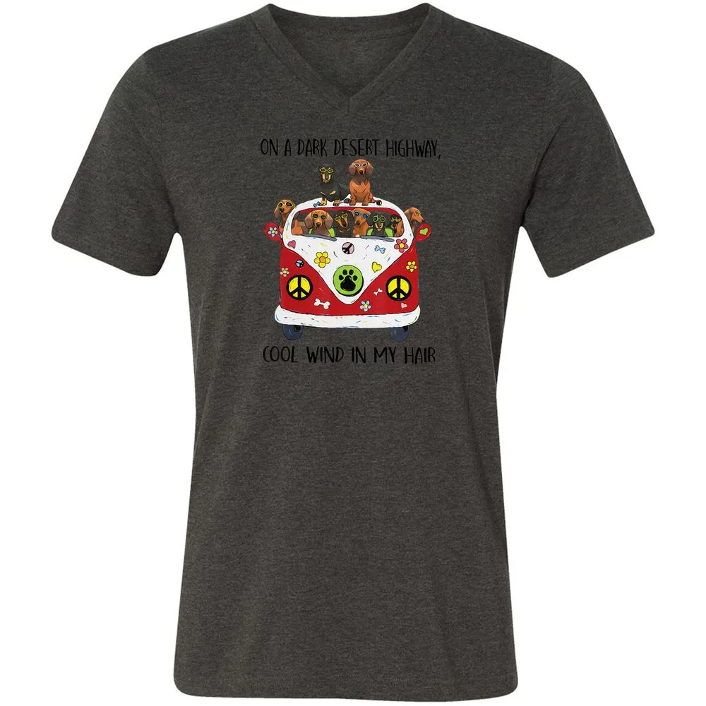 Unisex V-Neck T-Shirt - LYMCD3KC - Dark Grey Heather - 8