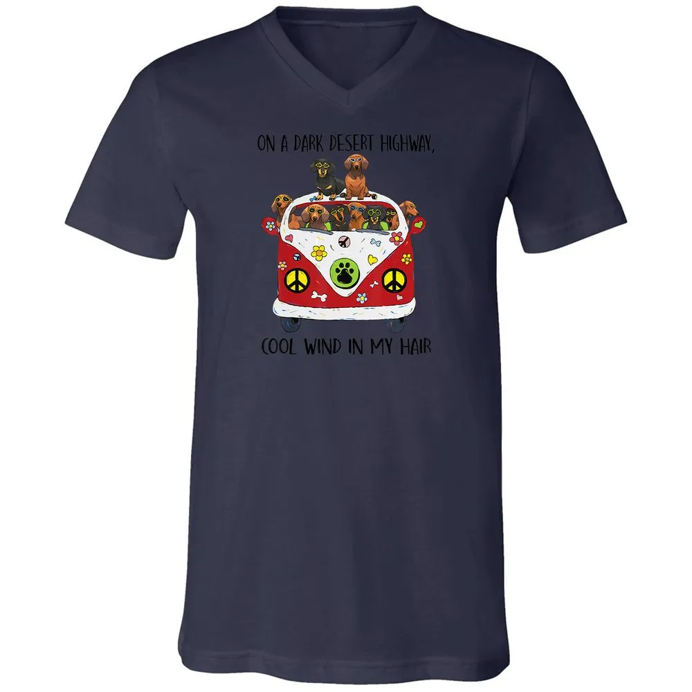 Unisex V-Neck T-Shirt - LYMCD3KC - Navy - 9