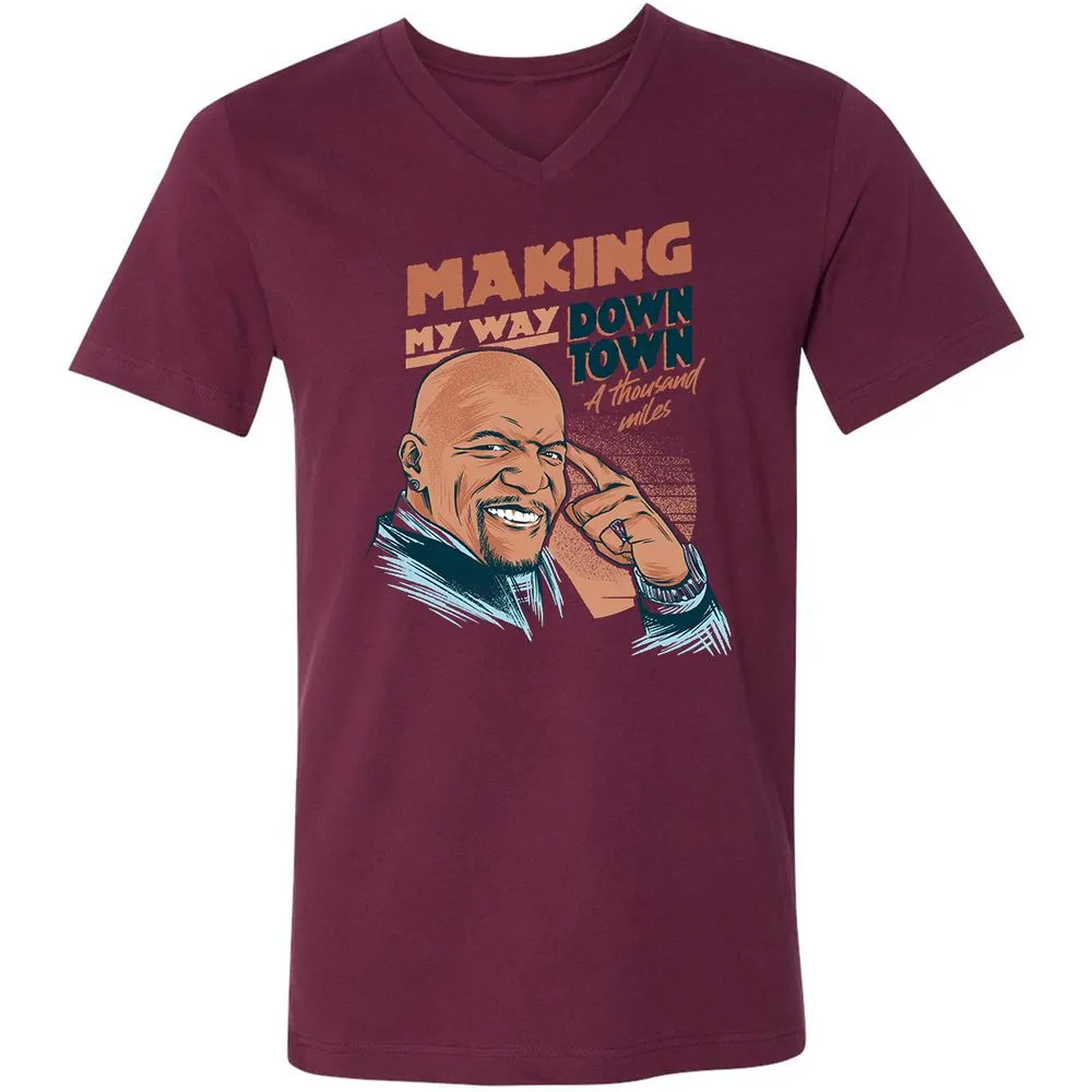 Unisex V-Neck T-Shirt - M39DWMJ2 - Maroon - 6