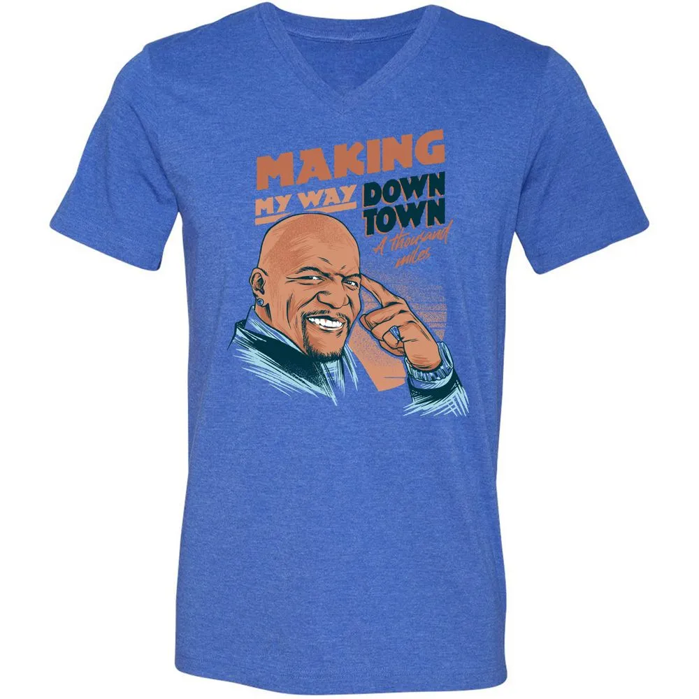 Unisex V-Neck T-Shirt - M39DWMJ2 - Heather True Royal - 14
