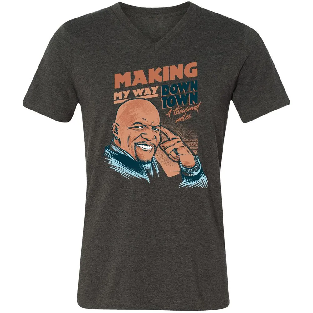 Unisex V-Neck T-Shirt - M39DWMJ2 - Dark Grey Heather - 8