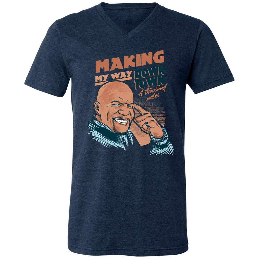 Unisex V-Neck T-Shirt - M39DWMJ2 - Heather Navy - 15