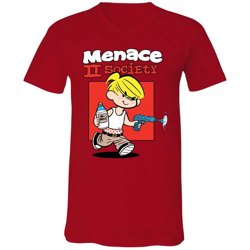 Unisex V-Neck T-Shirt - TXYDXW3Z - Red - 3