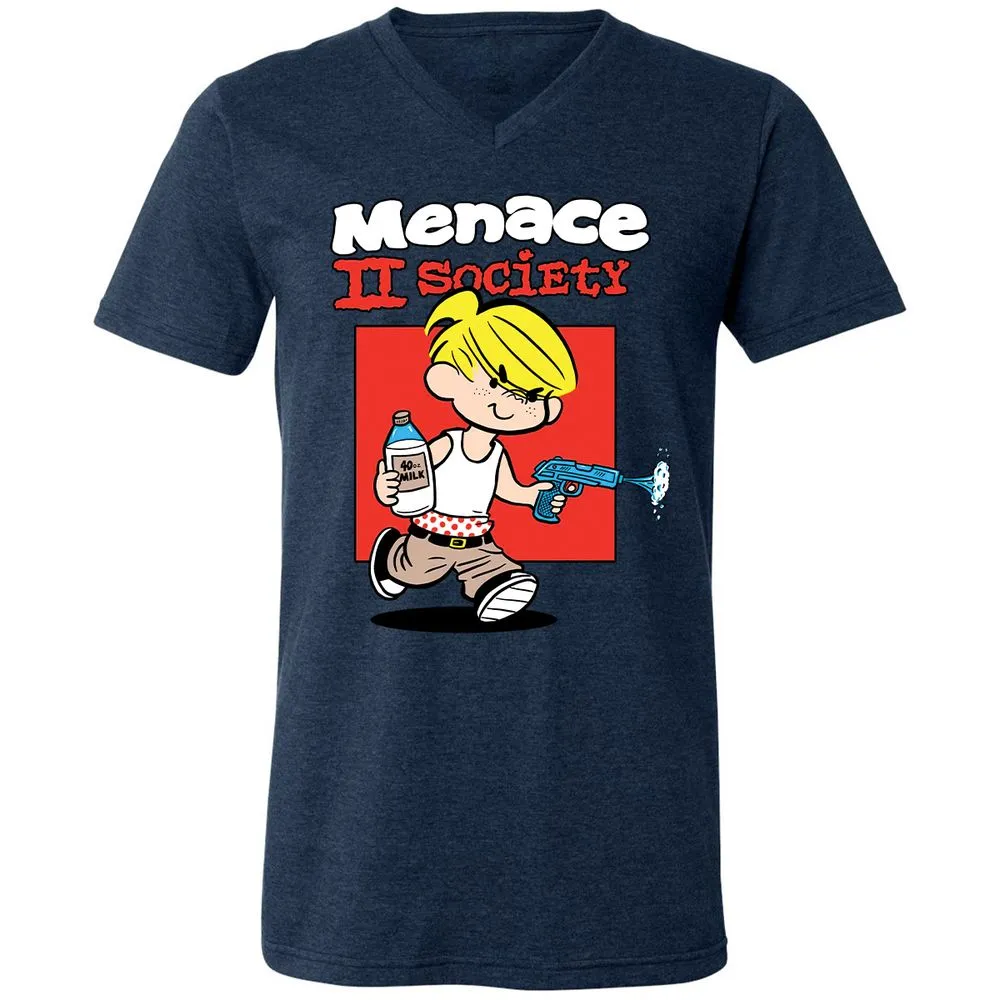 Unisex V-Neck T-Shirt - TXYDXW3Z - Heather Navy - 15