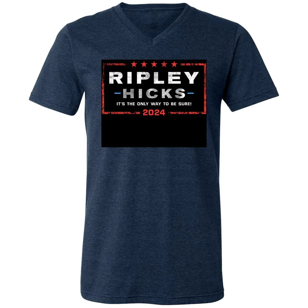 Unisex V-Neck T-Shirt - F7C5NE65 - Heather Navy - 15