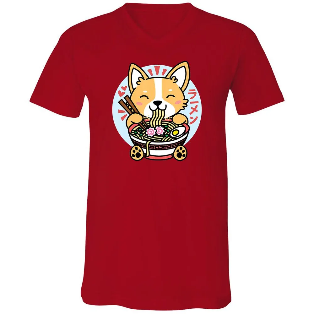 Unisex V-Neck T-Shirt - 6H2FKG3E - Red - 3