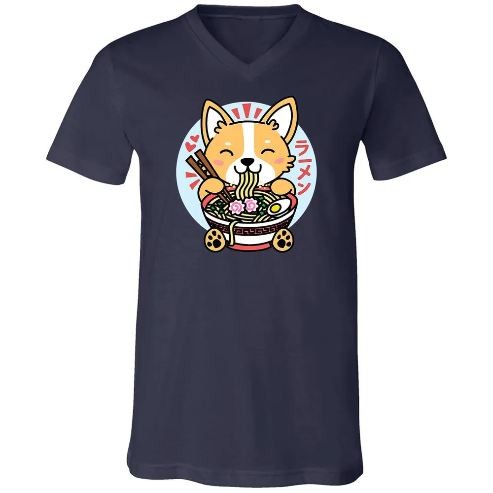 Unisex V-Neck T-Shirt - 6H2FKG3E - Navy - 9
