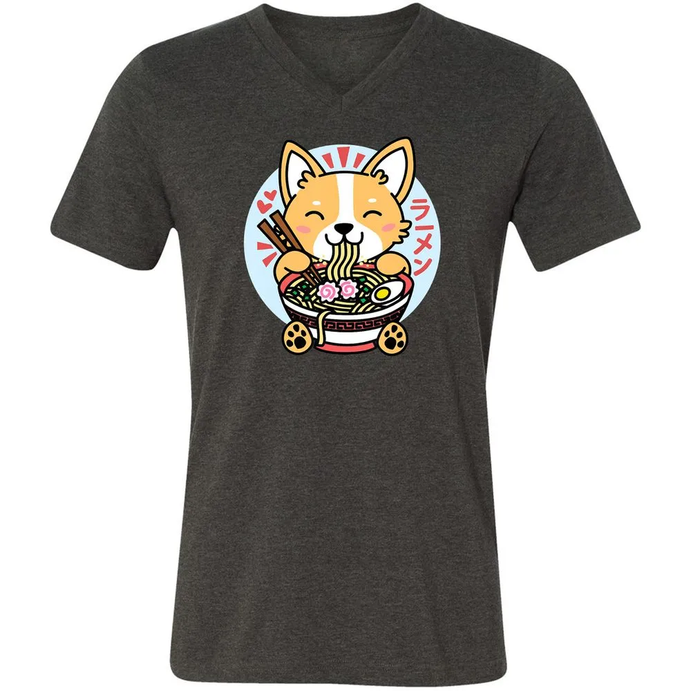 Unisex V-Neck T-Shirt - 6H2FKG3E - Dark Grey Heather - 8