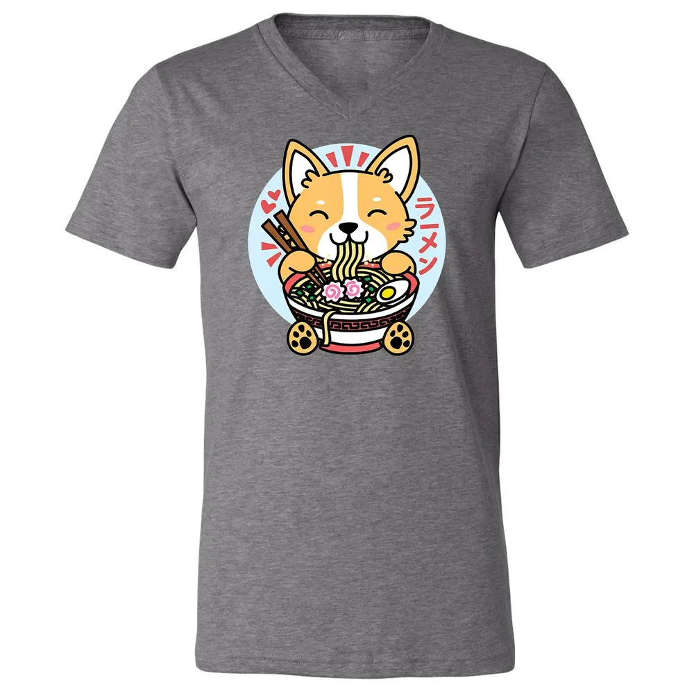 Unisex V-Neck T-Shirt - 6H2FKG3E - Deep Heather - 13