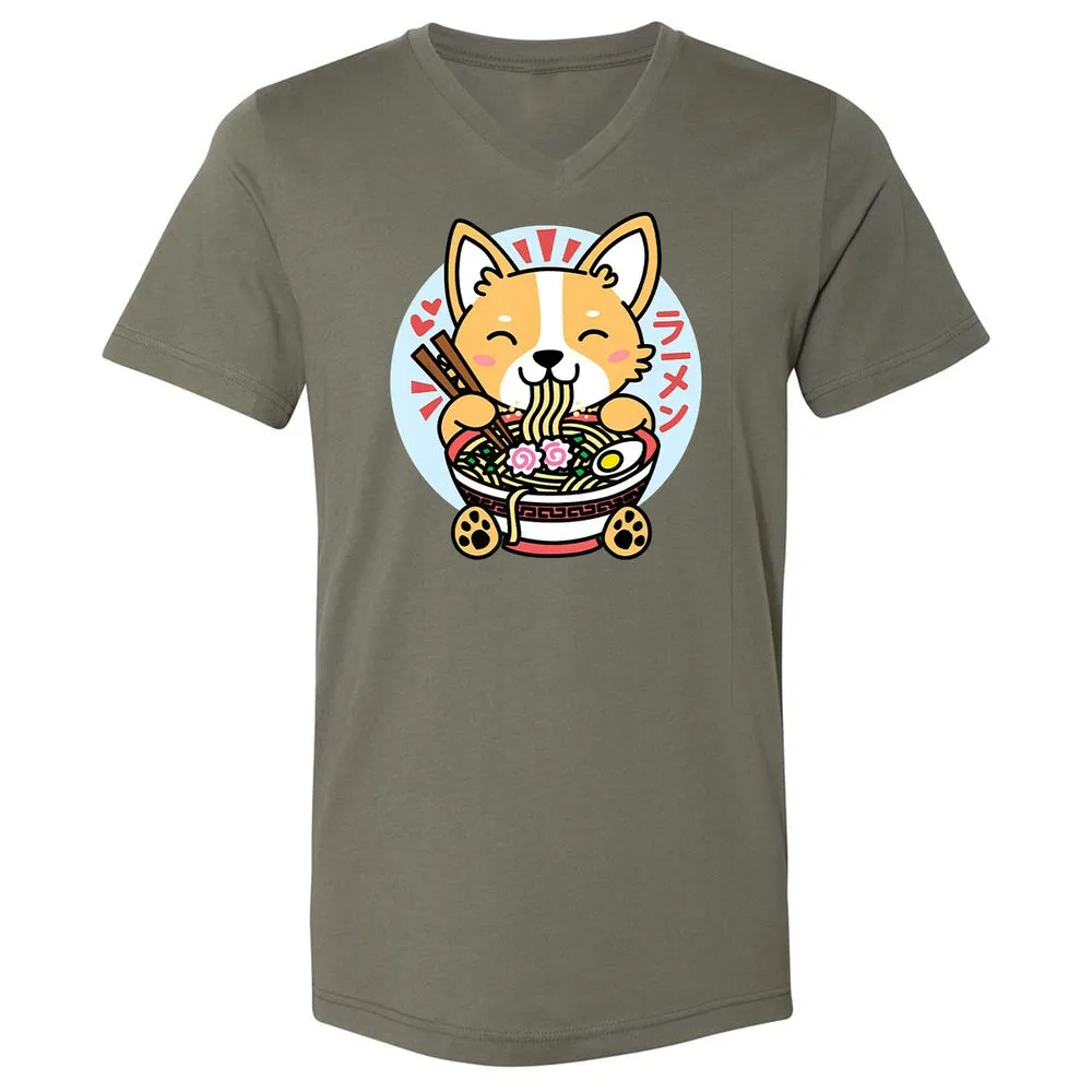 Unisex V-Neck T-Shirt - 6H2FKG3E - Military Green - 10