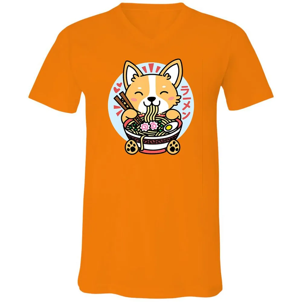 Unisex V-Neck T-Shirt - 6H2FKG3E - Orange - 11