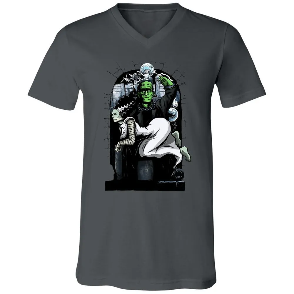 Unisex V-Neck T-Shirt - WPXDVVKU - Asphalt - 12