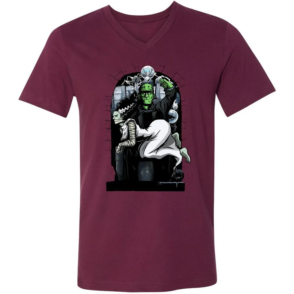 Unisex V-Neck T-Shirt - WPXDVVKU - Maroon - 6