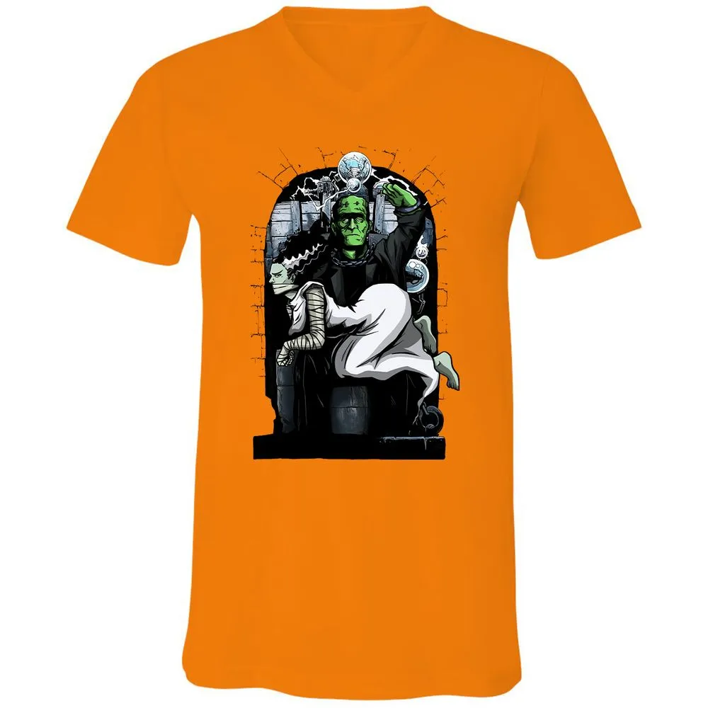 Unisex V-Neck T-Shirt - WPXDVVKU - Orange - 11