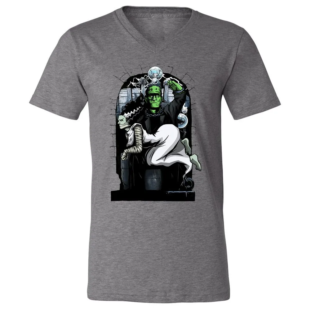 Unisex V-Neck T-Shirt - WPXDVVKU - Deep Heather - 13