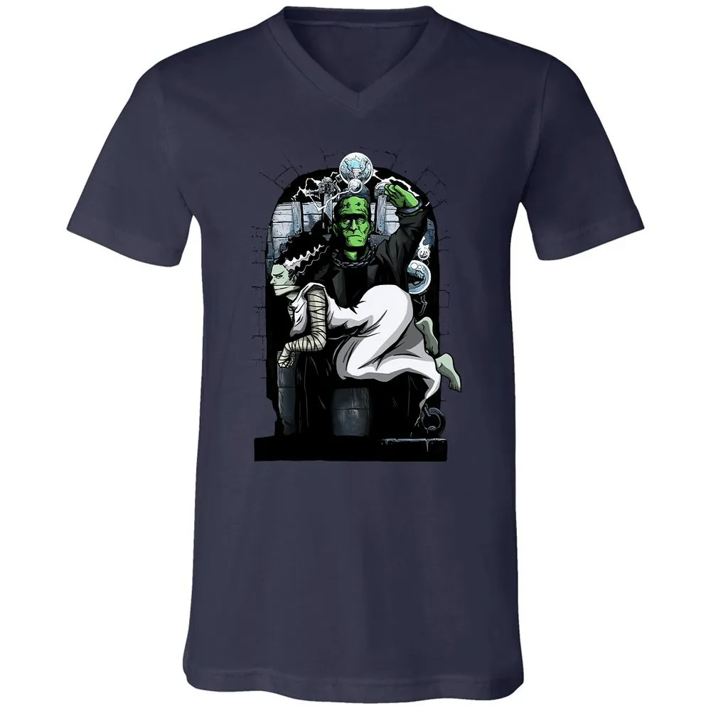Unisex V-Neck T-Shirt - WPXDVVKU - Navy - 9