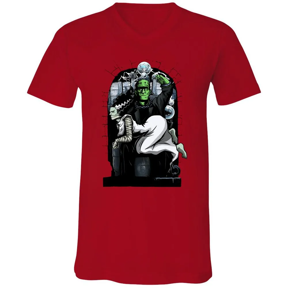 Unisex V-Neck T-Shirt - WPXDVVKU - Red - 3