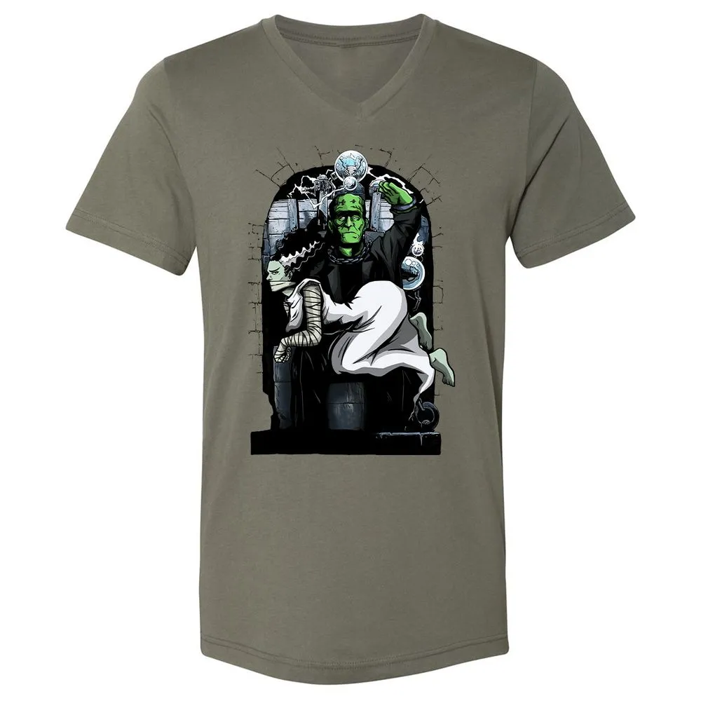 Unisex V-Neck T-Shirt - WPXDVVKU - Military Green - 10