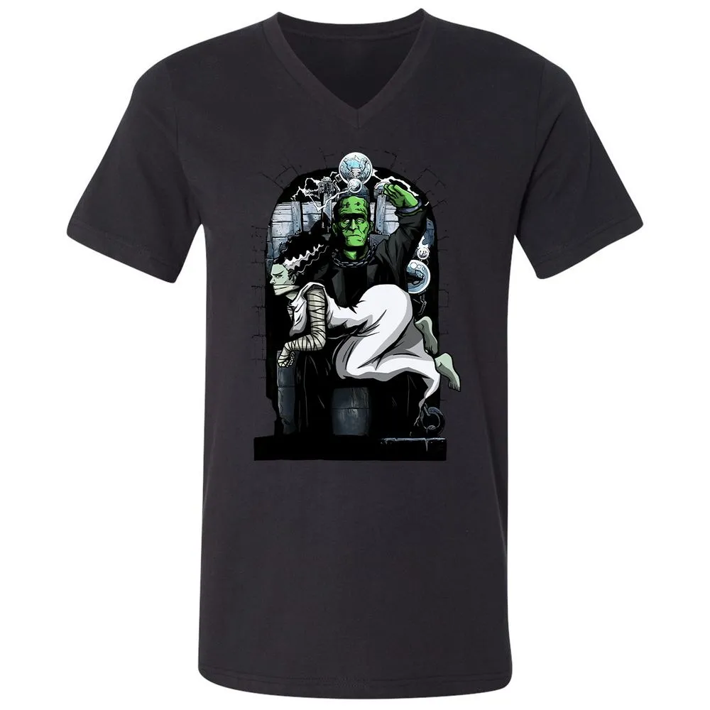Unisex V-Neck T-Shirt - WPXDVVKU - Black - 16