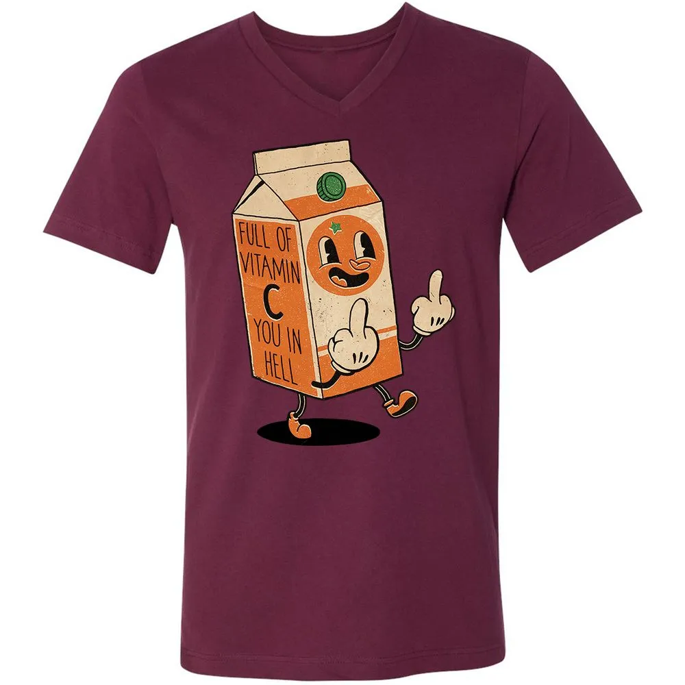 Unisex V-Neck T-Shirt - WPVLZNC8 - Maroon - 6