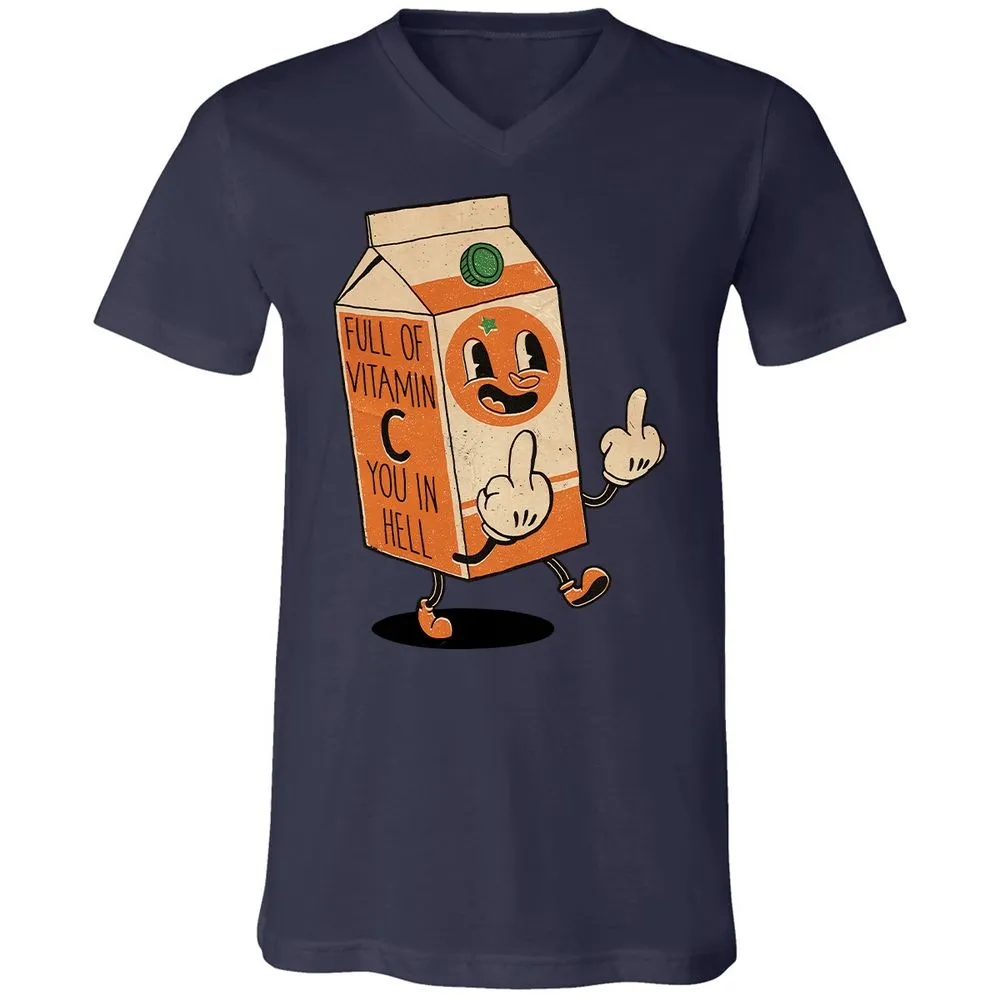 Unisex V-Neck T-Shirt - WPVLZNC8 - Navy - 9