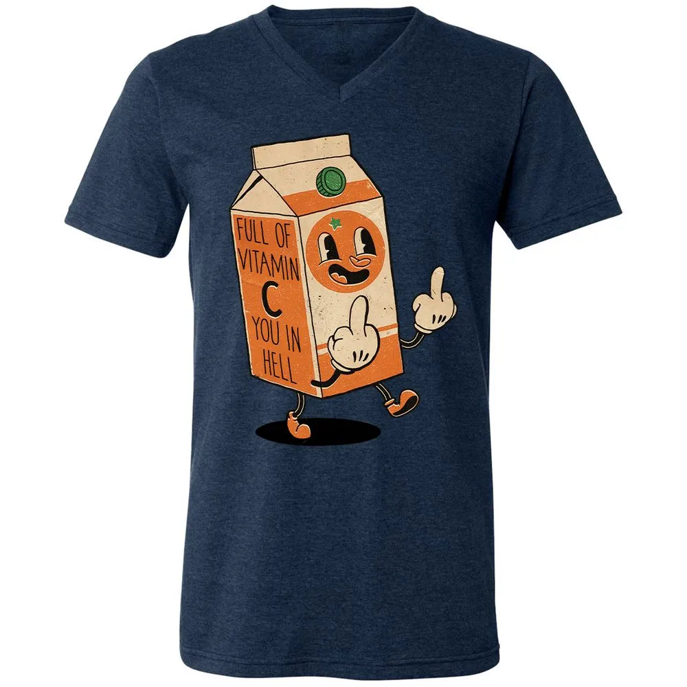 Unisex V-Neck T-Shirt - WPVLZNC8 - Heather Navy - 15
