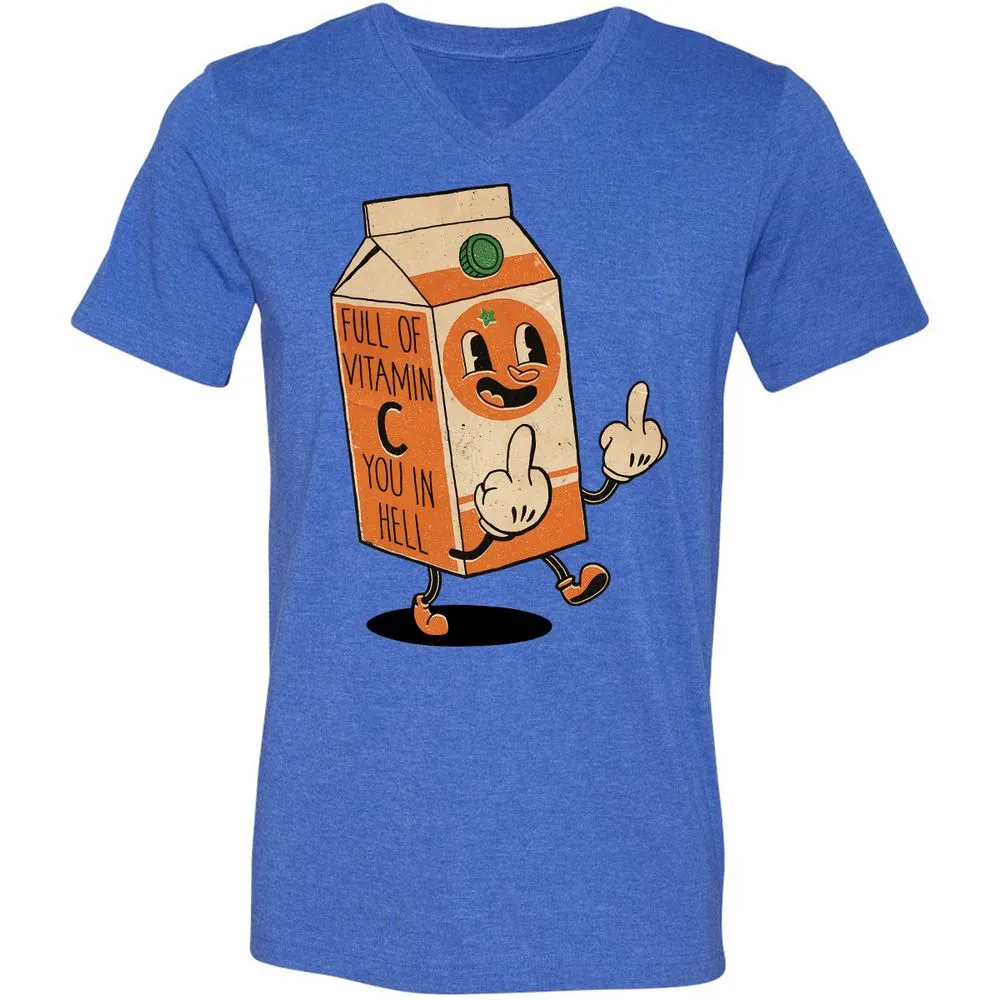 Unisex V-Neck T-Shirt - WPVLZNC8 - Heather True Royal - 14