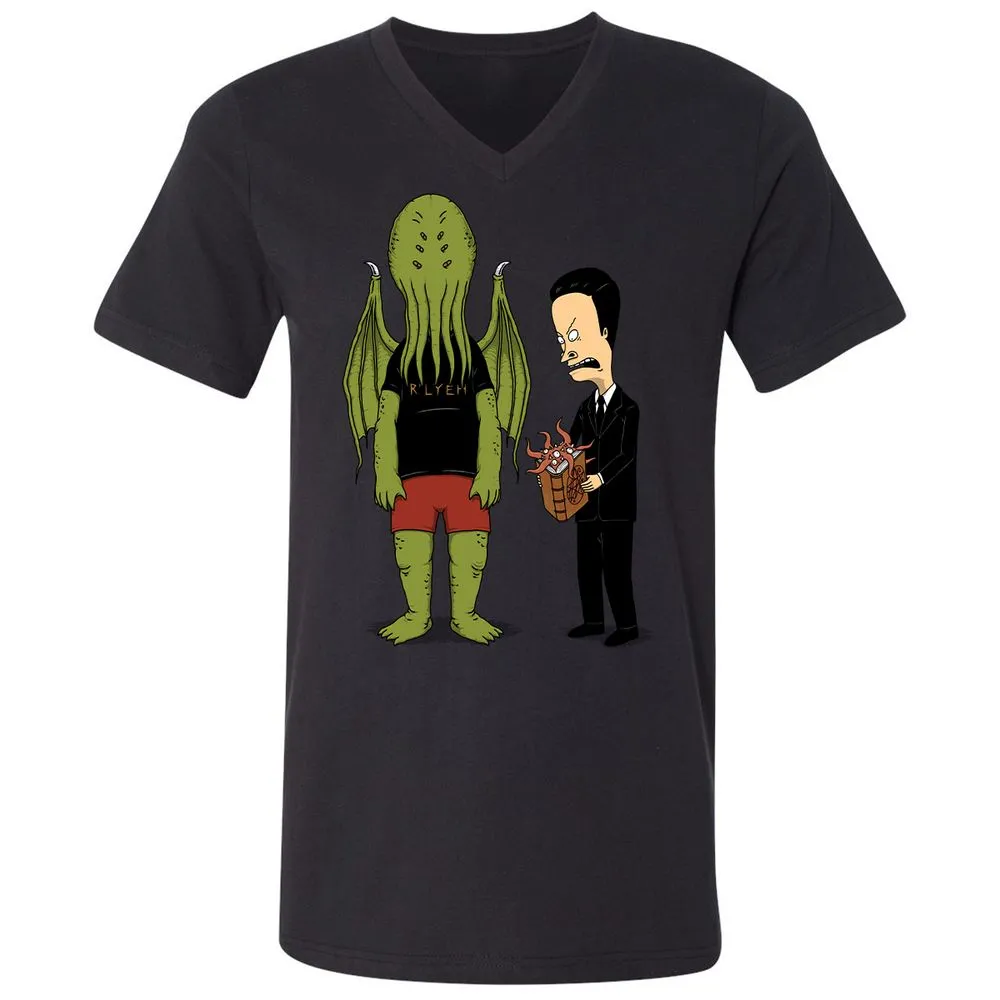 Unisex V-Neck T-Shirt - JPJ7JK7Z - Black - 16