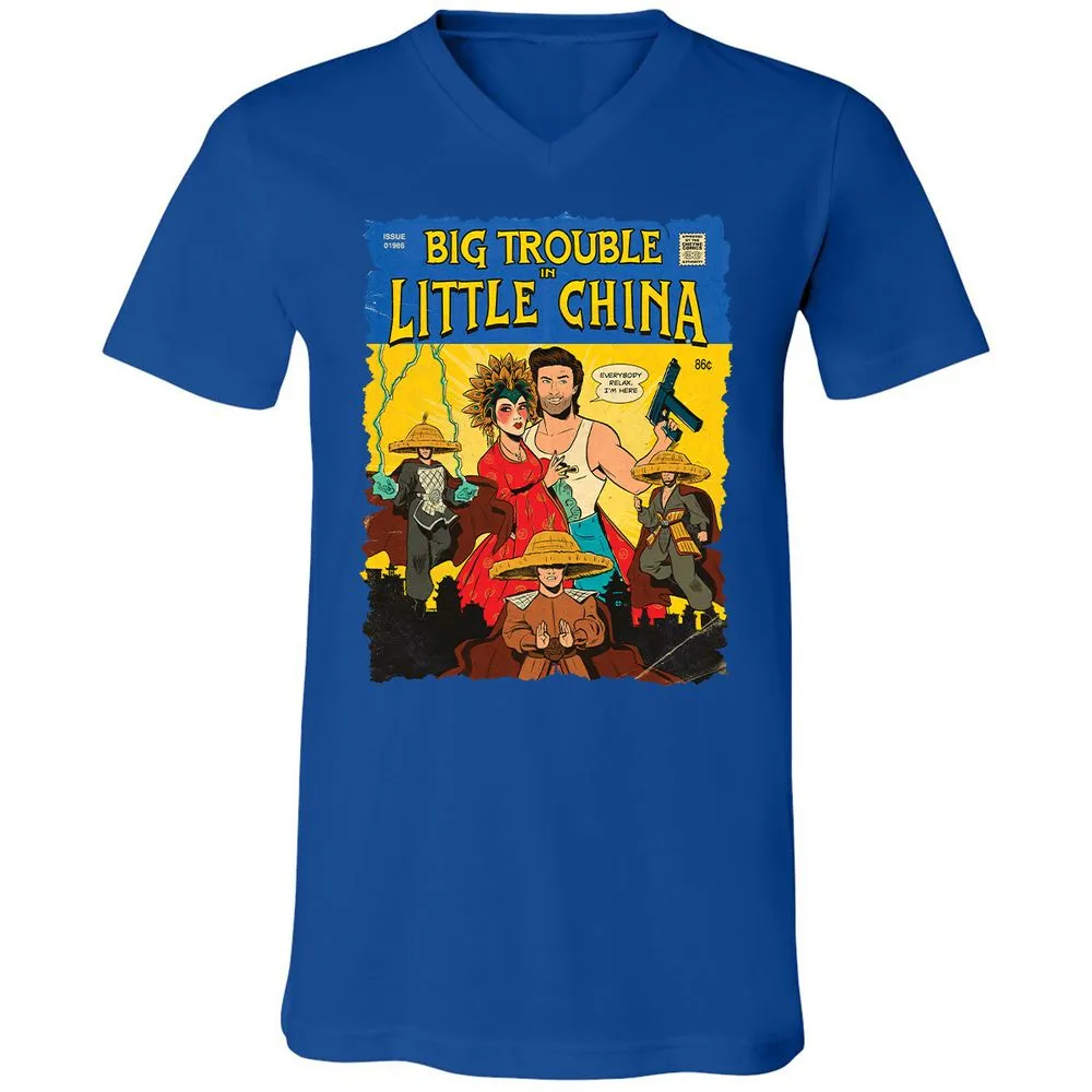 Unisex V-Neck T-Shirt - QRNL3CXK - True Royal - 4