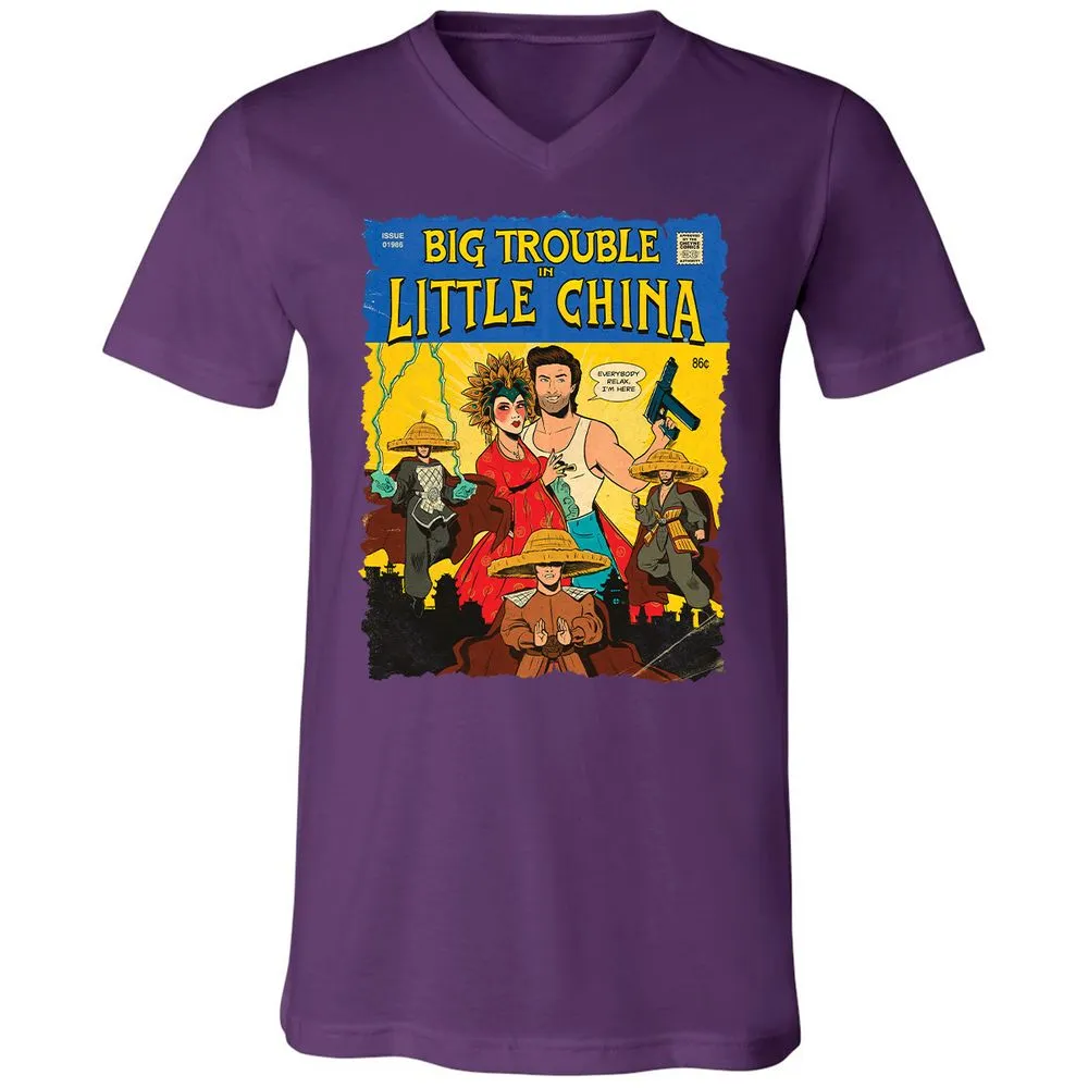 Unisex V-Neck T-Shirt - QRNL3CXK - Team Purple - 2