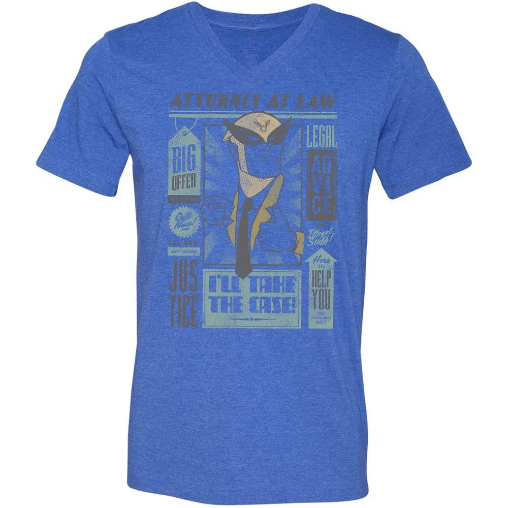 Unisex V-Neck T-Shirt - 7T4FBEZ7 - Heather True Royal - 14