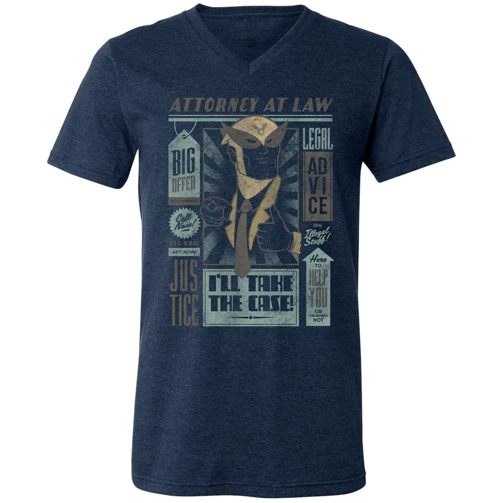 Unisex V-Neck T-Shirt - 7T4FBEZ7 - Heather Navy - 15